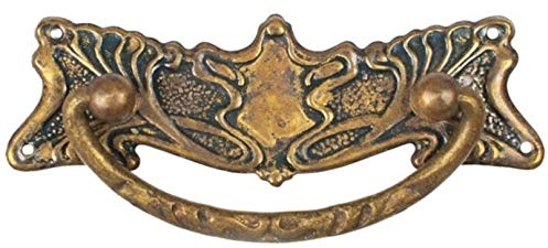 Holzando Jugendstil Art-Nouveau Möbel Griff aus Messing antik Patina 9010/A1.01