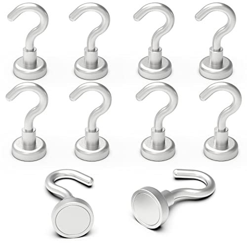 THCMagorilla THCMAG Magnetic Hooks Refrigerator, Cruise Ship Accessories,18 LBS Super Magnets with Neodymium Rare Earth for Hanging, Door Holder, Keys, Home, Office, Refrigerators, BBQ, Pack of 10