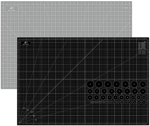 Headley Tools Eingedickt A1 Schneidematte - 90 x 60cm Selbstheilende Nähmatte, doppelseitig, 5-lagig, für Näharbeiten, Handwerk, Hobby, Stoff, Scrapbooking-Projekt, (Schwarz/Grau)