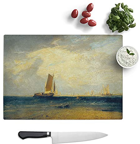 Fishing Upon He Blythe Sand by Joseph Mallord William Turner - Textured Chopping Board - Worktop Saver - Cutting Board - Heat Resistant, Shatterproof and Hygenic - 28.5 x 20 cm