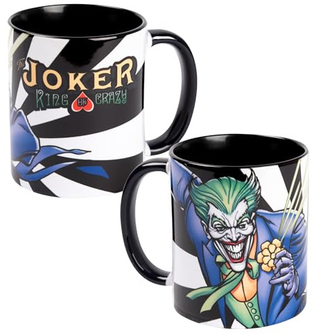 United Labels DC Comics Tasse 320 ml, Joker - King of Crazy, Schwarz, Kaffeebecher aus Keramik, Kaffeetasse