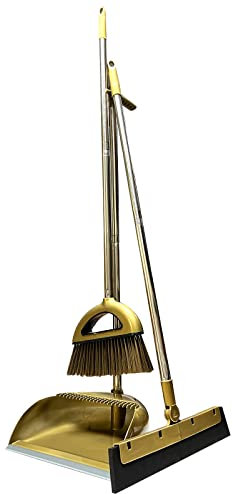 Roellgs Besen-Set, Dreiteiliges Set Mit Kamm, Winddicht, Vertikal, Langer Griff, Kehrschaufel, Kombination Für Haushaltsreinigung