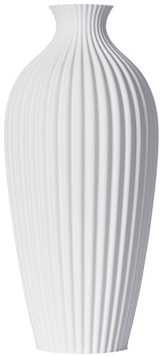 Blumenvase/Dekovase Saskia M 24 cm für Schnitt-/ Trockenblumen | nachhaltig | wasserdicht | Pampasgras (Weiß)