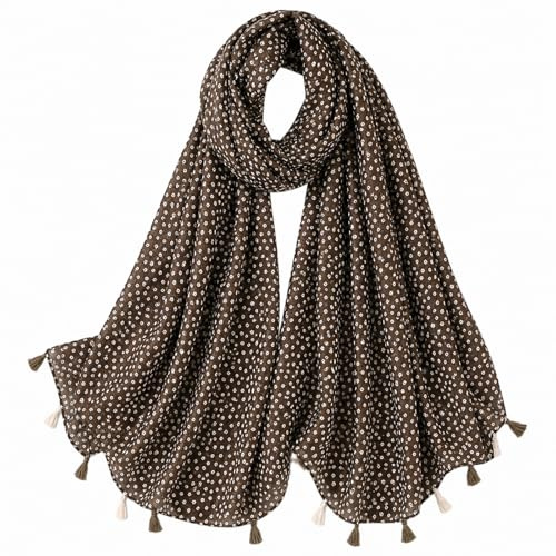 FAIRYGATE Scarf for Women UK Tassel Scarf Women Lovely Pattern Girls' Oversized Scarves Long Lightweight Sarongs Ladies Scarfs Gifts Shawls and Wraps in Style 63107