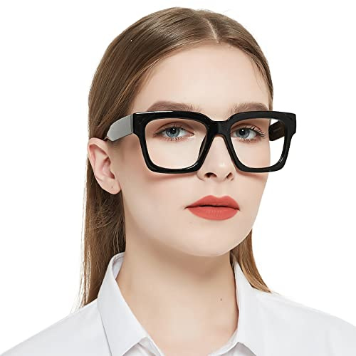 OCCI CHIARI 1.0 Black Oversized Reading Glasses Womens Trendy Square Large Readers 1.0 1.25 1.50 1.75 2.0 2.25 2.50 2.75 3.0 3.5(Black,1.0)