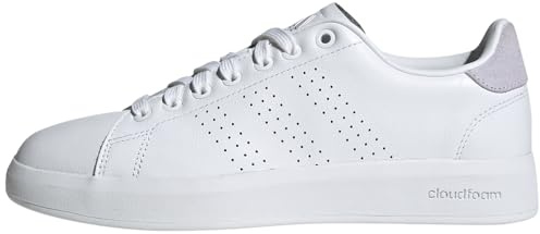 adidas Damen Advantage Premium Leather Shoes, Cloud white/Cloud white/silver dawn, 40 2/3 EU