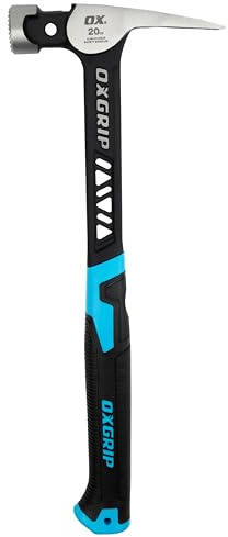 OX Pro Ultrastrike Framing Hammer Milled Face 20oz Anti-Vibe Non-Slip Grip | Drive nails faster with a milled face, anti-vibe bridged neck & non-slip grip — built for all-day framing and demolition work