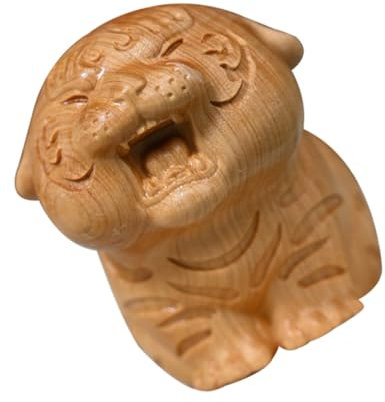 MAGICLULU Holz Tiger Ornament Für Schreibtisch Dekoration Handwerk Schmuck Für Haus Und Büro