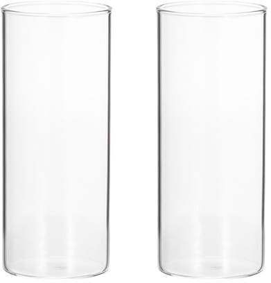 PATIKIL Jarrón Cilíndrico de Vidrio, 2 Piezas, 2.8 de Alto y 2 de Diámetro, Jarrón para Velas Flotantes y Decoración del Hogar, Centros de Mesa para Bodas (3 Oz)
