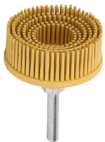 2 Inch Emery Rubber Bristle Discs, 50#, 80#, 120# Grit, Bristle for Fine Finishing, Polishing, Grinding, Burr with Electric Drill (Yellow)