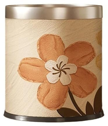 Poubelle Poubelle ronde sans couvercle de 10 L/2,64 gallons, corbeille décorative, poubelle en cuir à dessus ouvert avec poubelle intérieure for salon, chambre à coucher, bureau Corbeille papiers(Flow