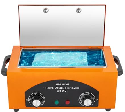 300 W Stérilisateur À Air Chaud Stérilisateur À Chaleur Sèche Stérilisateur Pour Outils À Ongles Avec Minuterie Fonction Intelligente Sterilisateur Materiel Onglerie (Orange)