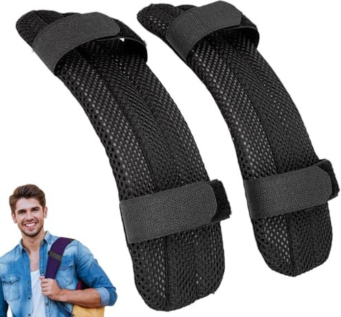 Gitarrengurtpolster, Gurtpolster für Rucksäcke, Schulterpolster mit tragbarem Netztaschengurt, Schulterpolster mit abnehmbarer Plattenhalterung für , Schwarz , Consulte la descripción