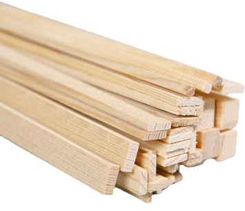 WANYI 50 Stück Holzstäbchen Holzstäbe Quadratisch 100x6x6mm Bastelklötzchen aus Kiefernholz Holzleisten zum Basteln für DIY Handwerk Deko und Modellbau Schnitzen