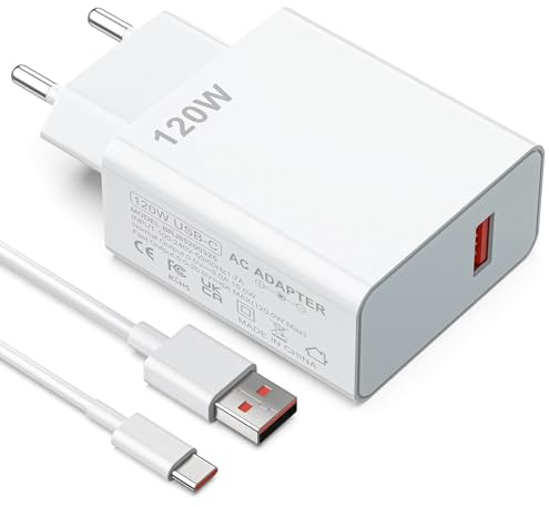 Laddningsset 120W Turbo Charge för Xiaomi, Redmi, Poco, Black Shark. 120W Max Laddare + USB C-kabel för Xiaomi, Redmi, Poco, Black Shark