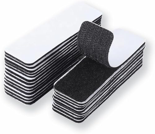 5 Pcs Heavy-Duty Double-Sided Tape, Industrial Strength Sticky Pads, 30×100mm Extra Strong Hook and Loop Tape, for Fabric, Walls, Wood, Metal, Plastic(Black)