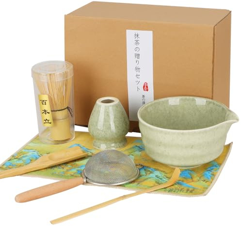 HuiJuKeJi Matcha, set per matcha, ciotola per matcha, con beccuccio