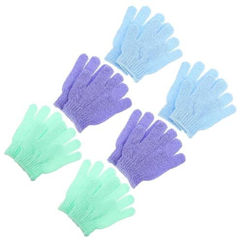 Holibanna Guantes Exfoliantes para Baño 12 Piezas Nylon Colores Surtidos (morado, Verde, Azul) Manoplas para Limpieza Corporal, Antibacterianos, para Ducha y Exfoliación Diaria, Unisex