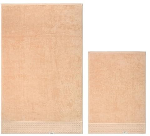 THUN Set 2 asciugamani tortora, 100% cotone, Collezione Iconic Elengance, 40 x 60 cm, 60 x 100 cm