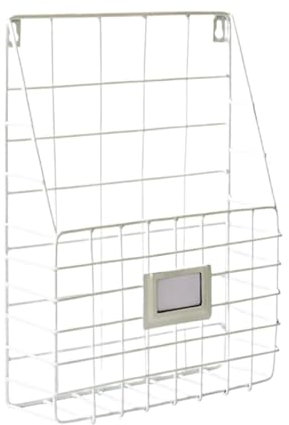 Wandmontierte Magazinablage Post-Organizer, Drahtkorb, Wandmontage, Zeitschriftensammler, hängendes Dokumenten-Foyer-Aufbewahrungsregal FüR Lagerung(White)