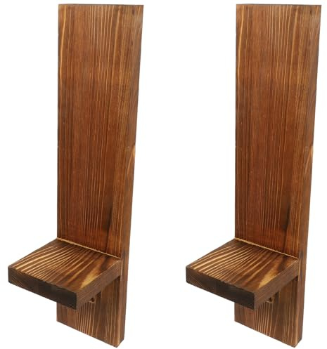 Healifty Holz Kerzenhalter Wand Montiert Rustikal Wandleuchter Dekorativ Vintage Stil Für Wohnzimmer Esszimmer Holzständer