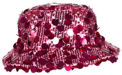CREATIV DISCOUNT Hut Bucket-Hat Festival mit Pailletten, pink