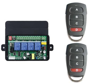 Relé de 10 A, 4 canales AC 220 V 230 V, interruptor de mando a distancia inalámbrico, 433 MHz, receptor inalámbrico, transmisor de mano para motor LED, bomba de agua industrial