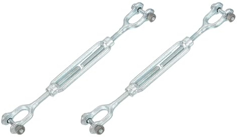 QUARKZMAN 2 Stück M8(5/16) Bügel-Bügel Spannschloss Drahtseilspannung, verzinkter Stahl Spannschloss Verstellbarer Kabelspanner für Sonnensegel, Wäscheleine, 2100 lbs Arbeitslastgrenze