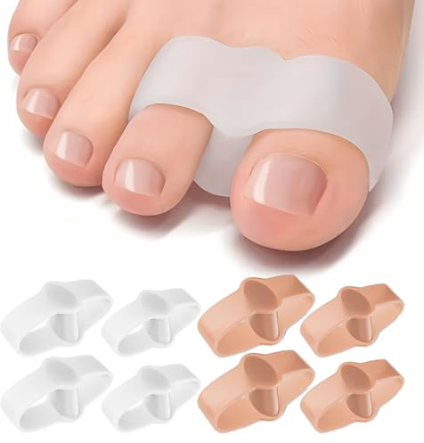 4 paires de correcteurs d'oignon unisexes en silicone (gros orteil et petit orteil), séparateurs d'orteils transparents, écarteurs d'orteils, soulagement de la douleur, correction des orteils