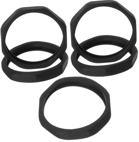 JOINPAYA 5 Stück Mikrofon Anti-Roll Ringe, Rutschfester Sechseckiger Silikon-Schutzring für Handmikrofone, Mikrofon-Zubehör Set für Bühne, KTV und Studio, Schwarz