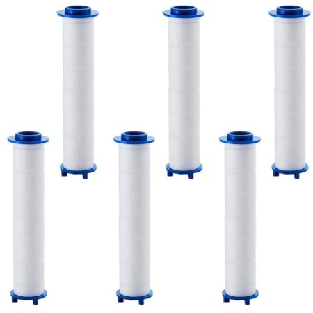 Filtre de Remplacement pour Pommeau de Bain en Coton Pp, 6 Pièces Bleu | Élément Filtrant Souple, Effet de Filtration Soigné, Compatible Usage Bain Domestique