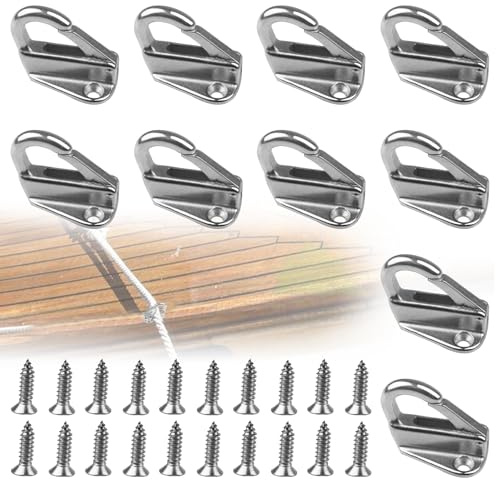 10 ganci per teloni, ganci a rete, in acciaio inox 316, meccanismo a molla, gancio per barca, yacht, camper, colore argento
