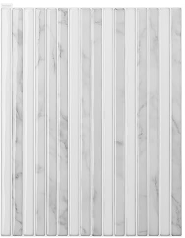 Art3d 3D Selbstklebende Wandfliesen Grau Marmor Lamellenoptik 29 x 23 cm | 10-Stück PVC Fliesenfolie Aufkleber für Bad, Küche, Wohnzimmer