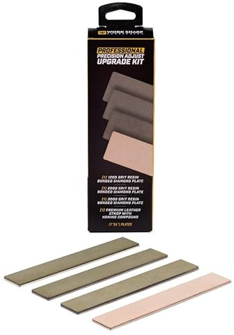 WORK SHARP™® Professional Precision Adjust Upgrade Kit - Diamant Schleifstein Set für manuellen Profi Messerschärfer - Diamantplatten für Schleifer 1x Körnung 1200, 2000, 3000, 1x Leder-Riemen