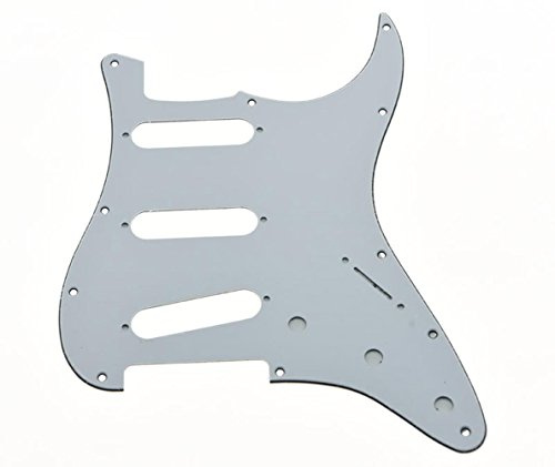 KAISH Northwest Guitars Pickguard / Pickguard für Fender Jimi Hendrix Stratocaster, 11 Löcher, 3-lagig, Weiß