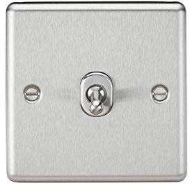 KNIGHTSBRIDGE CLTOG12BC 10AX 1G Intermediate Toggle Switch-Rounded Edge Brushed Chrome