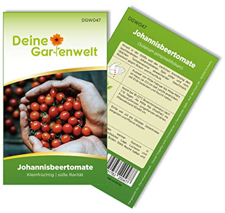 Johannisbeertomaten Samen - Solanum pimpinellifolium - Johannisbeertomatensamen - Gemüsesamen - Saatgut für 8 Pflanzen