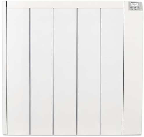 MYLEK Ceramic Panel Heater Radiator Electric with Programmable Digital Timer 1500w - Aluminium Wall Mounted Freestanding Slim White, IP24 Splashproof, LOT 20 Eco Design Energy Efficient (1500W)