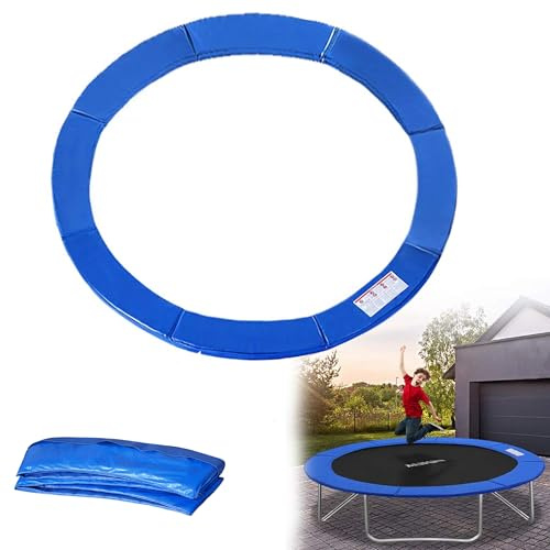 LZQ Trampolin kantskydd, PVC PE fjäder skydd för studsmatta Ø 244 cm, kantskydd, säkerhetsmattor, UV-resistent, rivbeständiga trampolintillbehör, 30 cm bred, blå