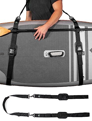 Gradient Fitness Schultergurt für Kajak/Paddelbrett/Surfbrett | Freisprech-SUP-Tragegurt-Boards mit gepolsterter Schulterschlinge (Schwarz)