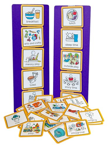 Visual Timetable for Nursery & Childminders (Standard) with 32 visual symbol pecs cards for use in a preschool for autism, adhd, speech and language delay, anxiety