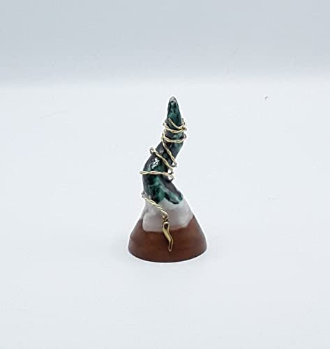 Cuerno napolitano - Frutera de cerámica artesanal de 11 cm, blanco y verde con cuerno