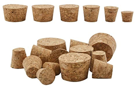 INCREWAY Kegelförmiger Weinflaschen-Korken aus natürlichem Holz, umweltfreundlicher Stopfen, Flachkopfstopfen für Wein, alte Flaschen und Gläser