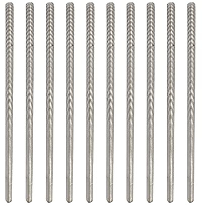 Rebower Fully Threaded Rod 304 Stainless Steel Rod Bar Studs, [for Hanger and U-Bolts] - M4 x 120mm Male Threaded /Silver/10Pack
