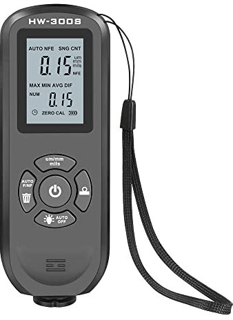 HW-300S Appareil de mesure d'épaisseur de couche de peinture numérique de haute précision avec rétroéclairage LCD