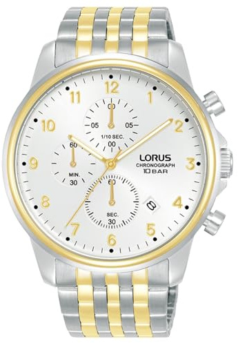 Lorus RM338JX9 Men's Analogue Quartz Watch with Metal Strap, Multicoloured