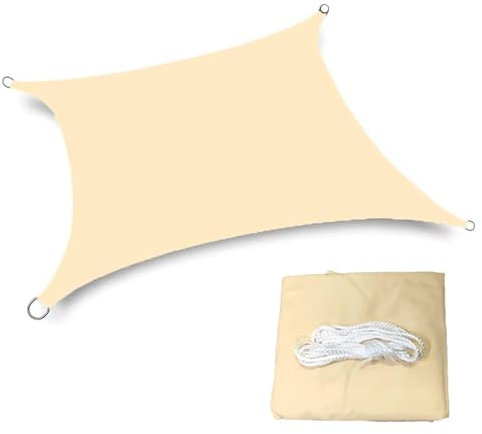 Tissus Pare-Soleil Voiles d'ombrage Voile d'ombrage imperméable 420D for Jardin Jardin ExtéRieur, Plage, Camping, terrasse, Piscine, auvent, Tente, Parasol. RéSistant Aux UV Schirmstoff (Color : Beig