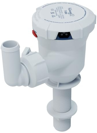 Attwood Tsunami Mk2 Aerator Pump T800 (12V), 800 GPH, Thru-Hull Straight with Fittings (Elbow & Straight). Direct Replacement for Attwood 4650-7, 5650-4