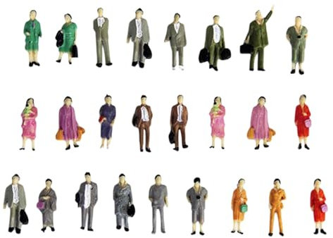 Fonowx 25 x HO-Figuren im Maßstab 1:87, Verschiedene Posen, Modellbahn-Layout, architektonische kleine Landschaft, Menschen, Modell, Ornament, DIY-Projekte, Stand