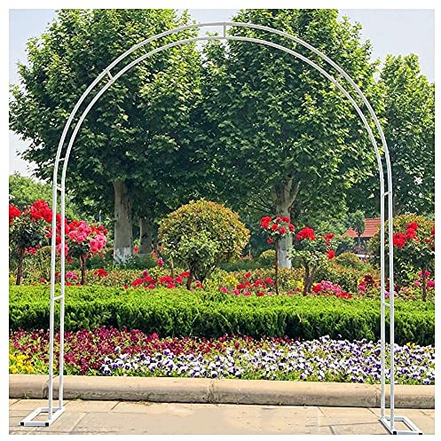 Cenadores, cenadores de jardín, cenador de pérgola de Metal, Base Desmontable de Pintura Blanca atrevida 180 cm × 220 cm Soporte de Flores para balcón de jardín al Aire Libre